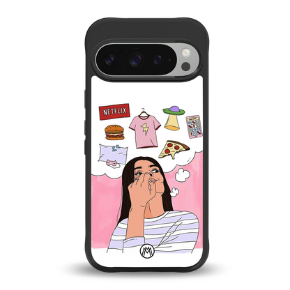 netflix and chill back phone cover | glass case for google pixel 9 pro