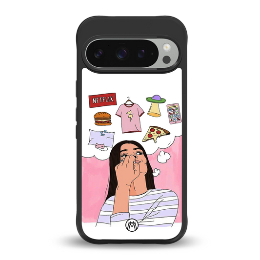 netflix and chill back phone cover | glass case for google pixel 9 pro