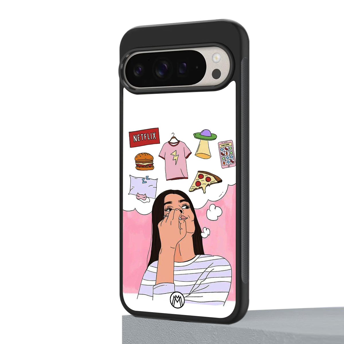 netflix and chill back phone cover | glass case for google pixel 9 pro xl