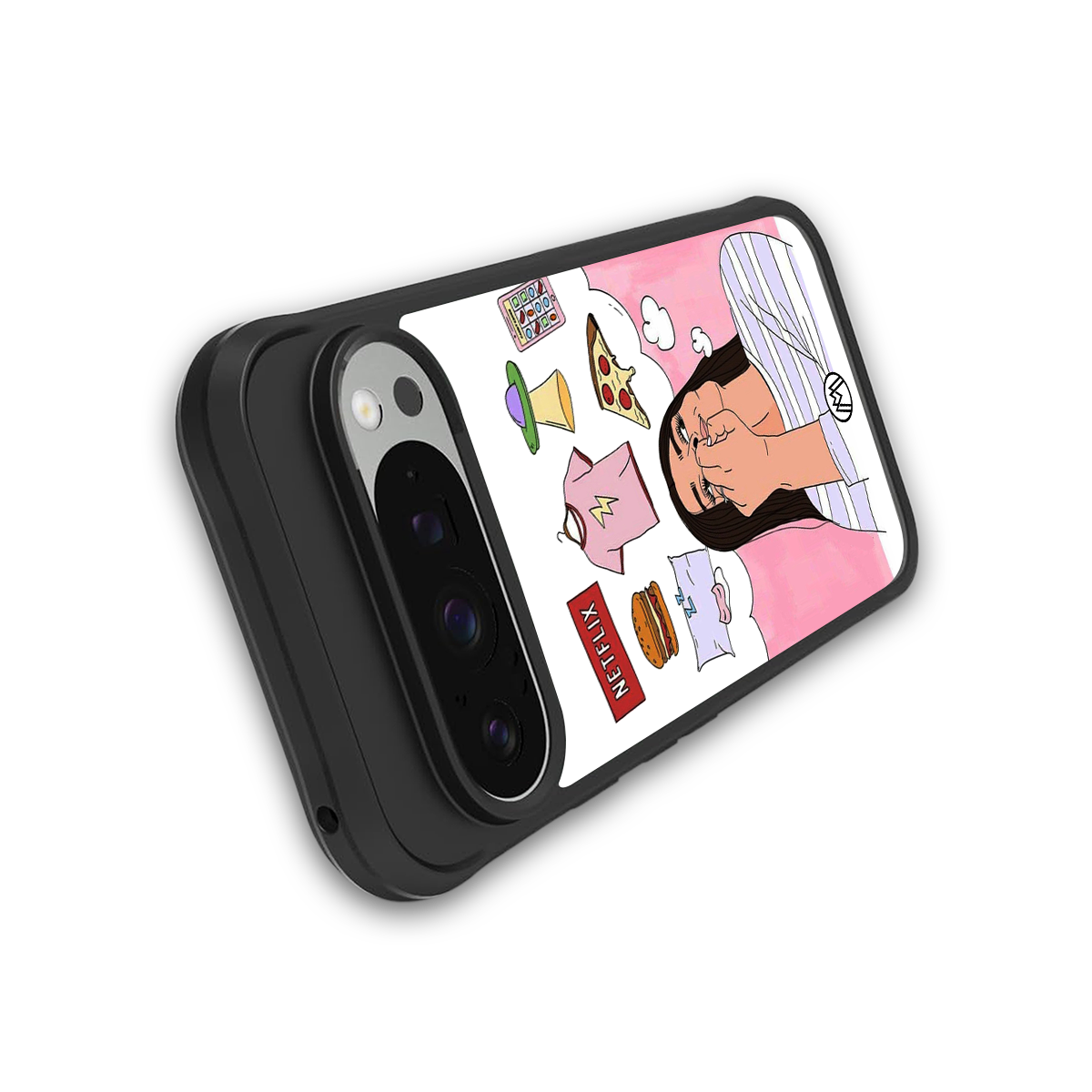 netflix and chill back phone cover | glass case for google pixel 9 pro