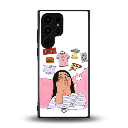 netflix and chill back phone cover | glass case for samsung galaxy s24 ultra