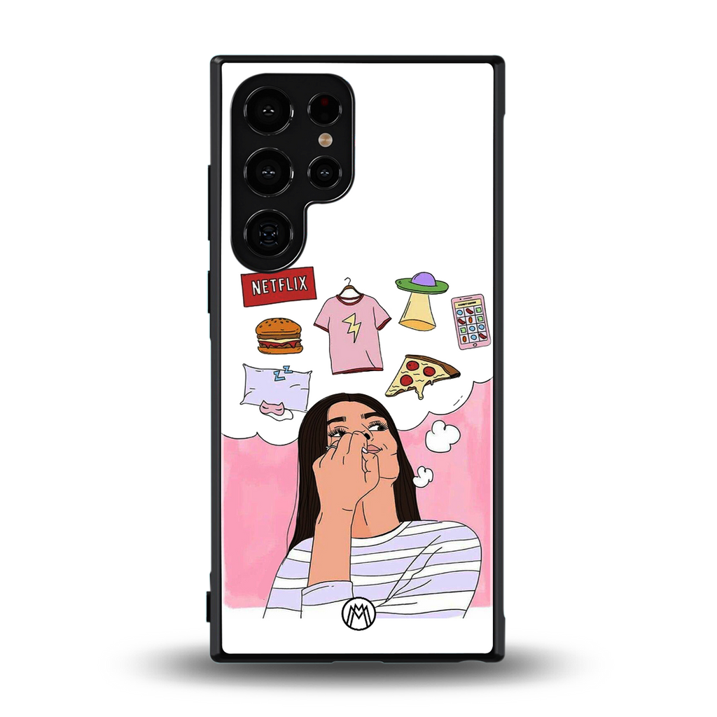 netflix and chill back phone cover | glass case for samsung galaxy s23 ultra