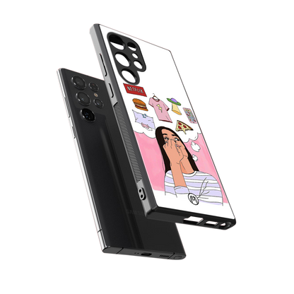 netflix and chill back phone cover | glass case for samsung galaxy s24 ultra
