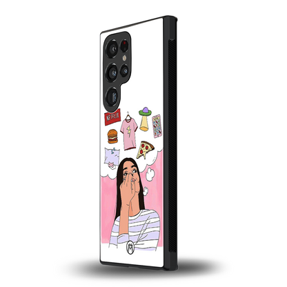 netflix and chill back phone cover | glass case for samsung galaxy s24 ultra