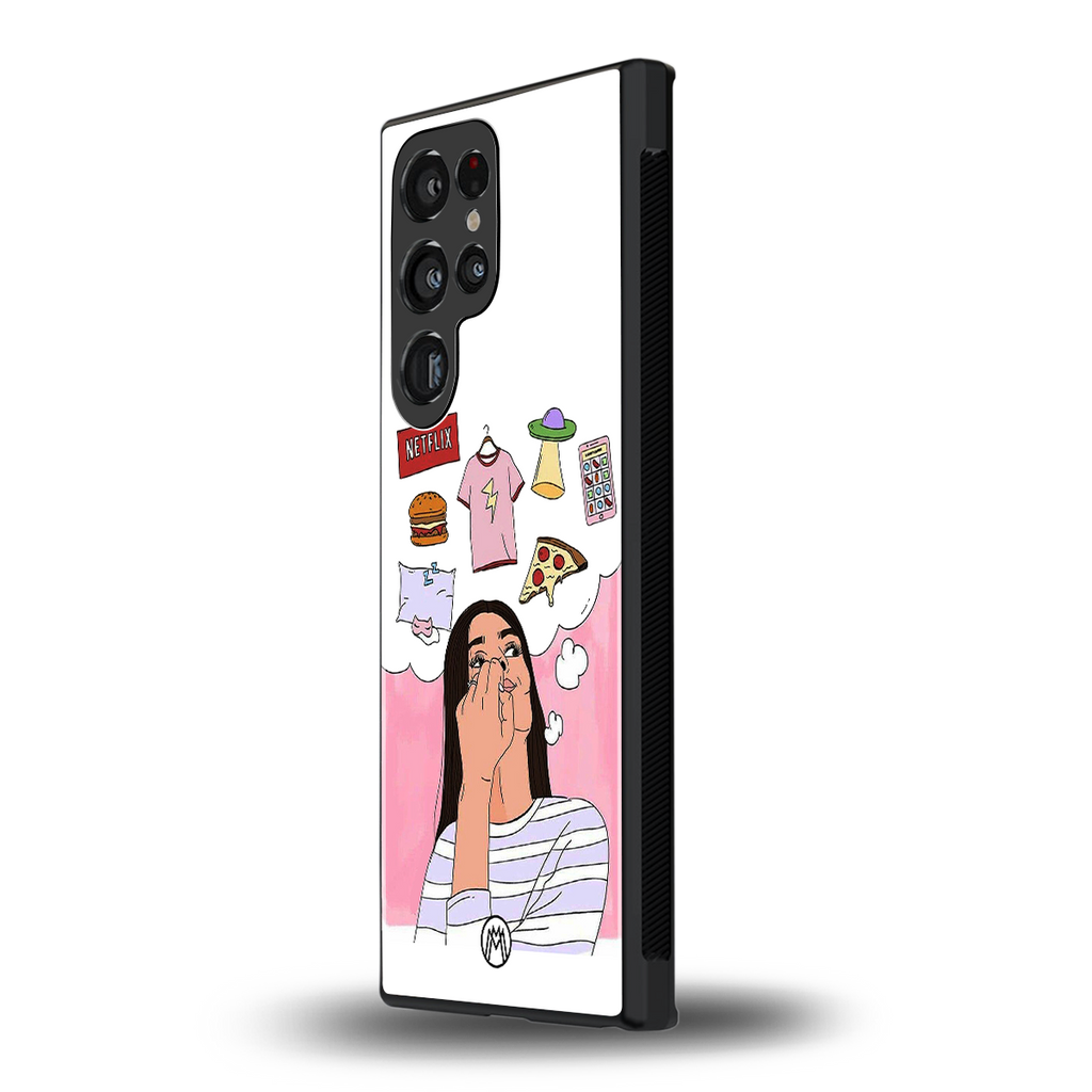 netflix and chill back phone cover | glass case for samsung galaxy s23 ultra