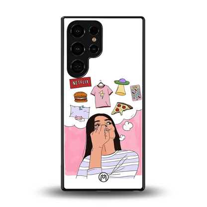 netflix and chill back phone cover | glass case for samsung galaxy s25 ultra