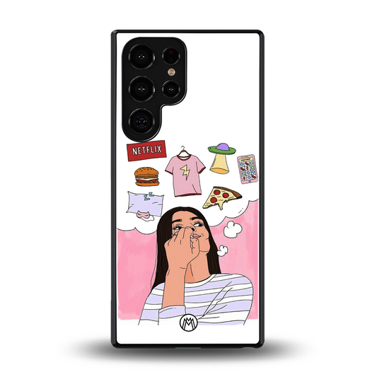 netflix and chill back phone cover | glass case for samsung galaxy s25 ultra