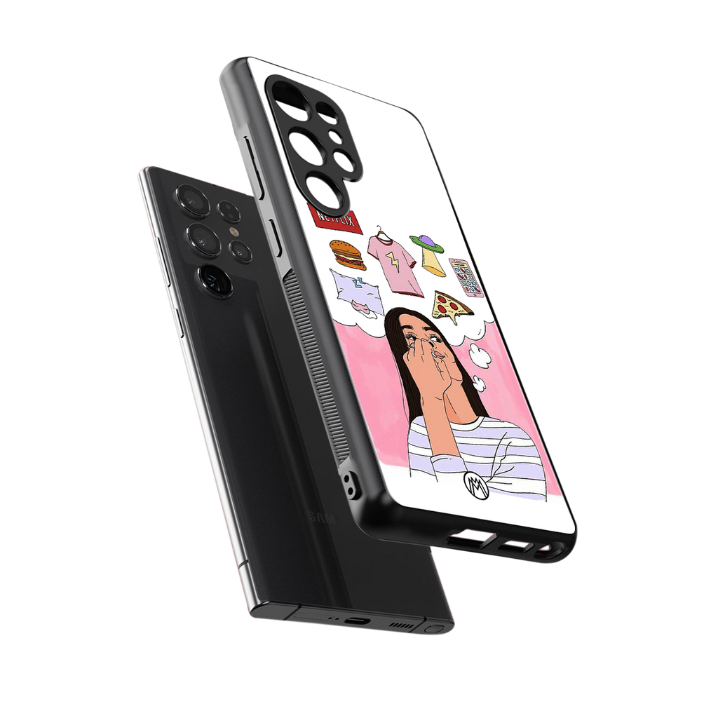 netflix and chill back phone cover | glass case for samsung galaxy s25 ultra