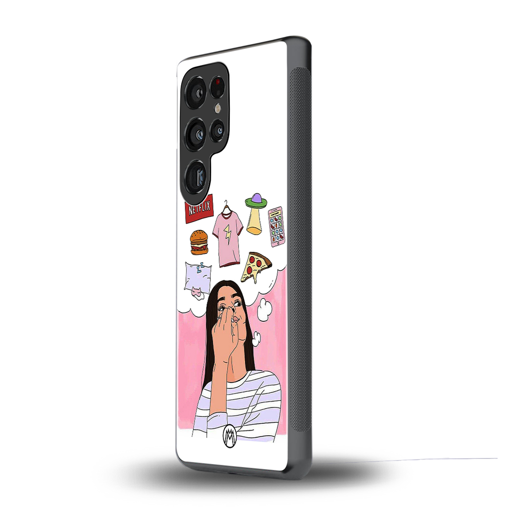 netflix and chill back phone cover | glass case for samsung galaxy s25 ultra