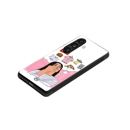 netflix and chill back phone cover | glass case for samsung galaxy s24 fe