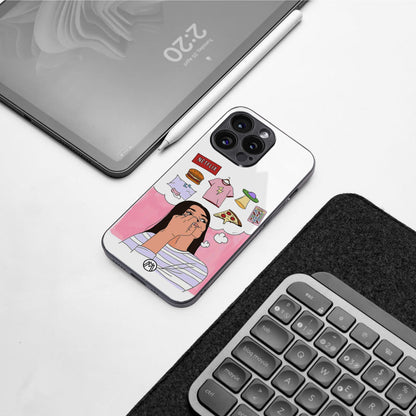 netflix and chill back phone cover | glass case for iphone 16 pro