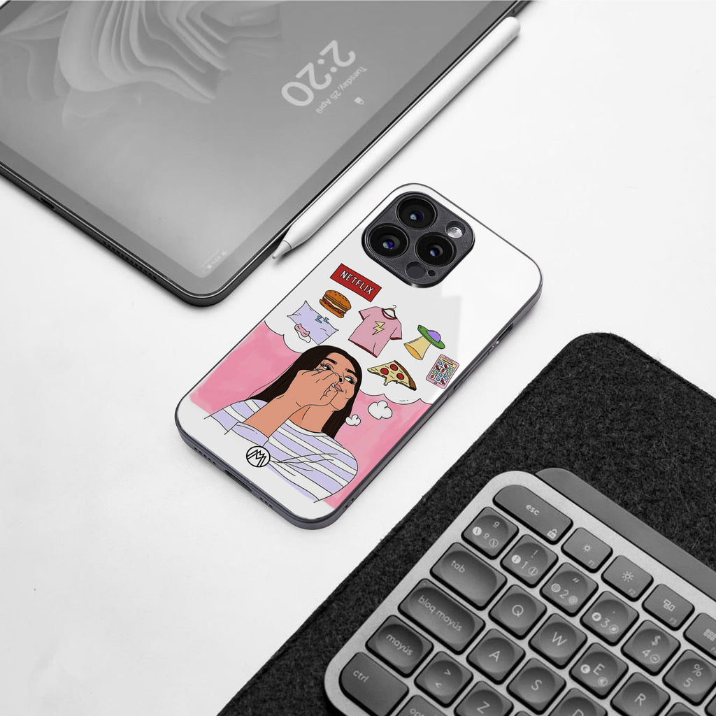 netflix and chill back phone cover | glass case for iphone 16