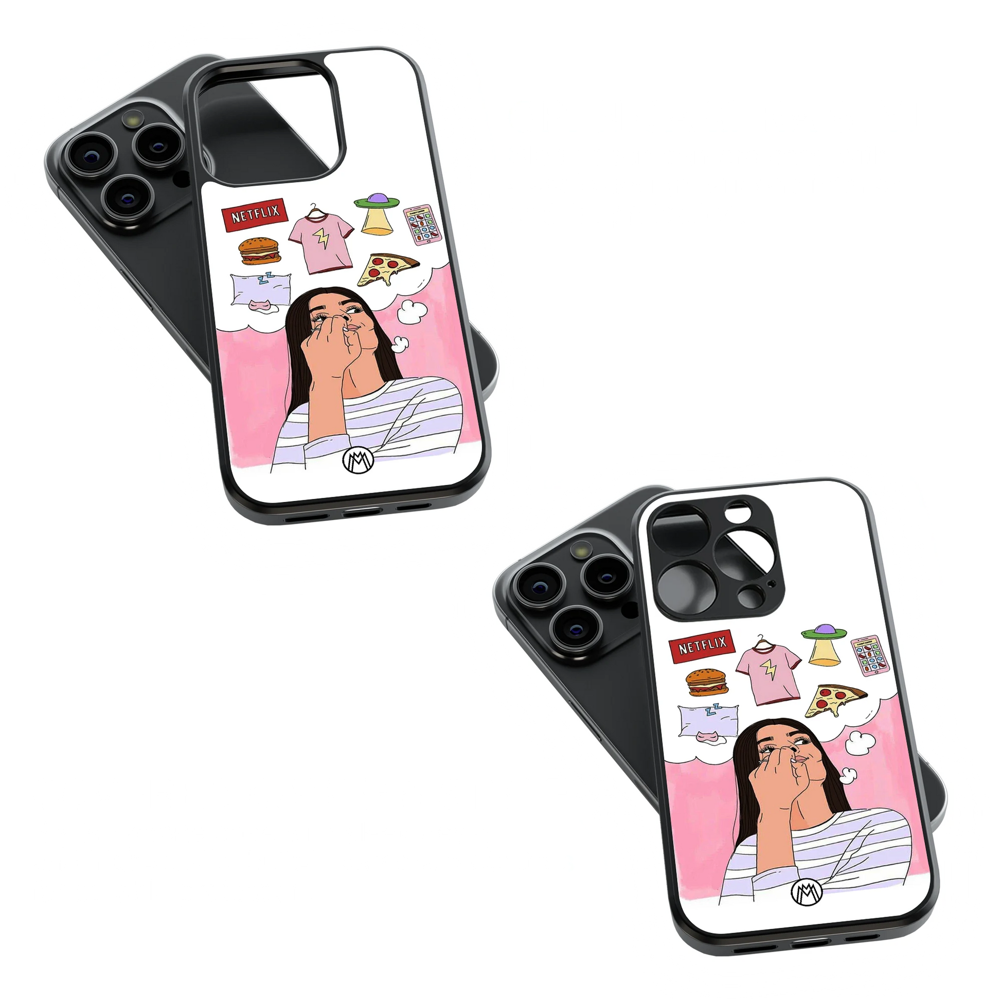 Trendy Glass Back Mobile Case for iPhone, Samsung, Redmi, OnePlus, Google Pixel, Motorola