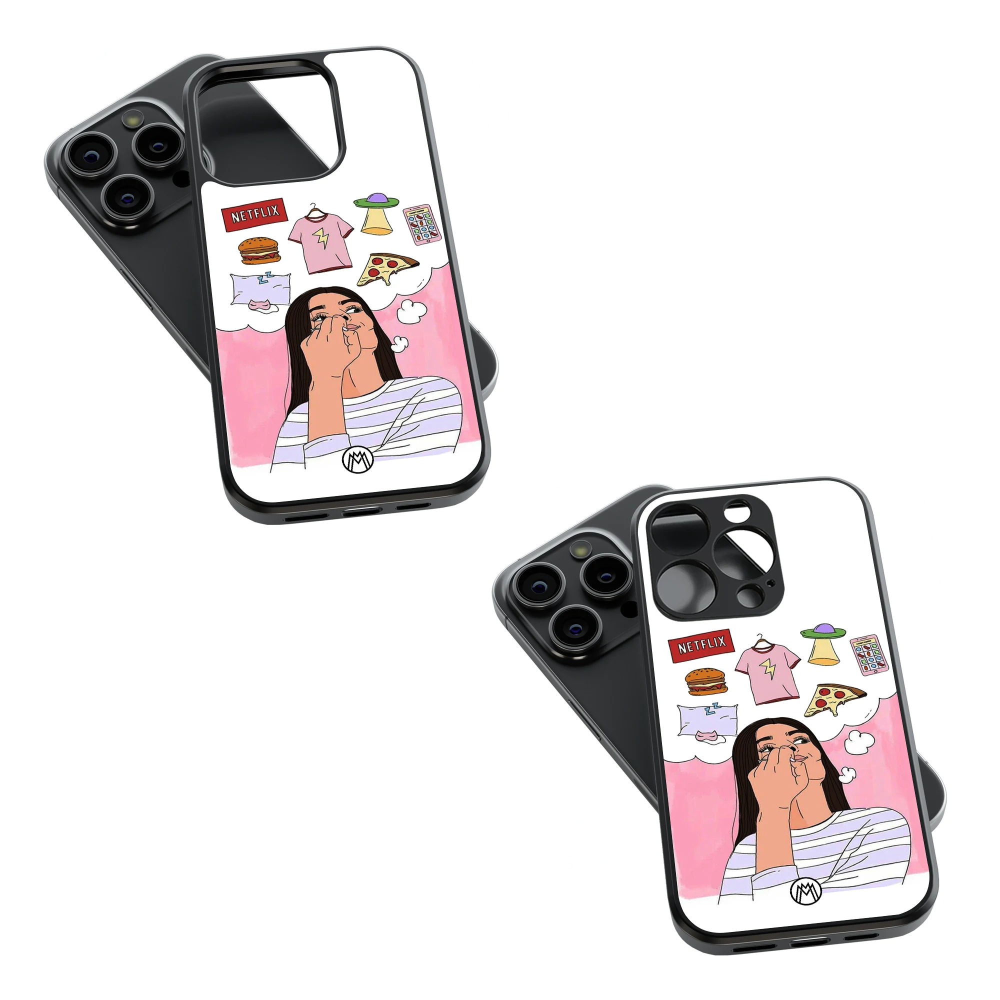 Trendy Glass Back Mobile Case for iPhone, Samsung, Redmi, OnePlus, Google Pixel, Motorola