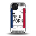 new york boarding pass back phone cover | glass case for iphone 13 mini