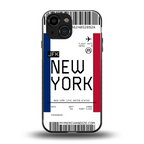 new york boarding pass back phone cover | glass case for iphone 13 mini