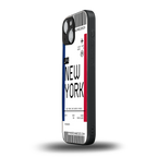 new york boarding pass back phone cover | glass case for iphone 13 mini