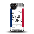 new york boarding pass back phone cover | glass case for iphone 13