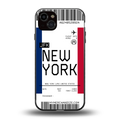 new york boarding pass back phone cover | glass case for iphone 14 plus