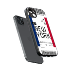 new york boarding pass back phone cover | glass case for iphone 15 plus