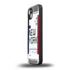 new york boarding pass back phone cover | glass case for iphone 14 plus