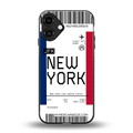 new york boarding pass back phone cover | glass case for iphone 16 plus