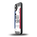 new york boarding pass back phone cover | glass case for iphone 16 plus