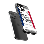 new york boarding pass back phone cover | glass case for iphone 16 pro max