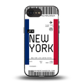 new york boarding pass back phone cover | glass case for iphone 16e