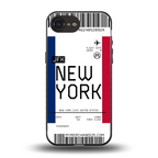 new york boarding pass back phone cover | glass case for iphone 16e
