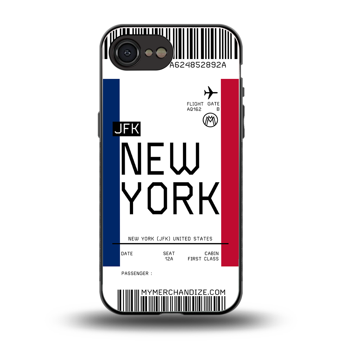 new york boarding pass back phone cover | glass case for iphone 16e