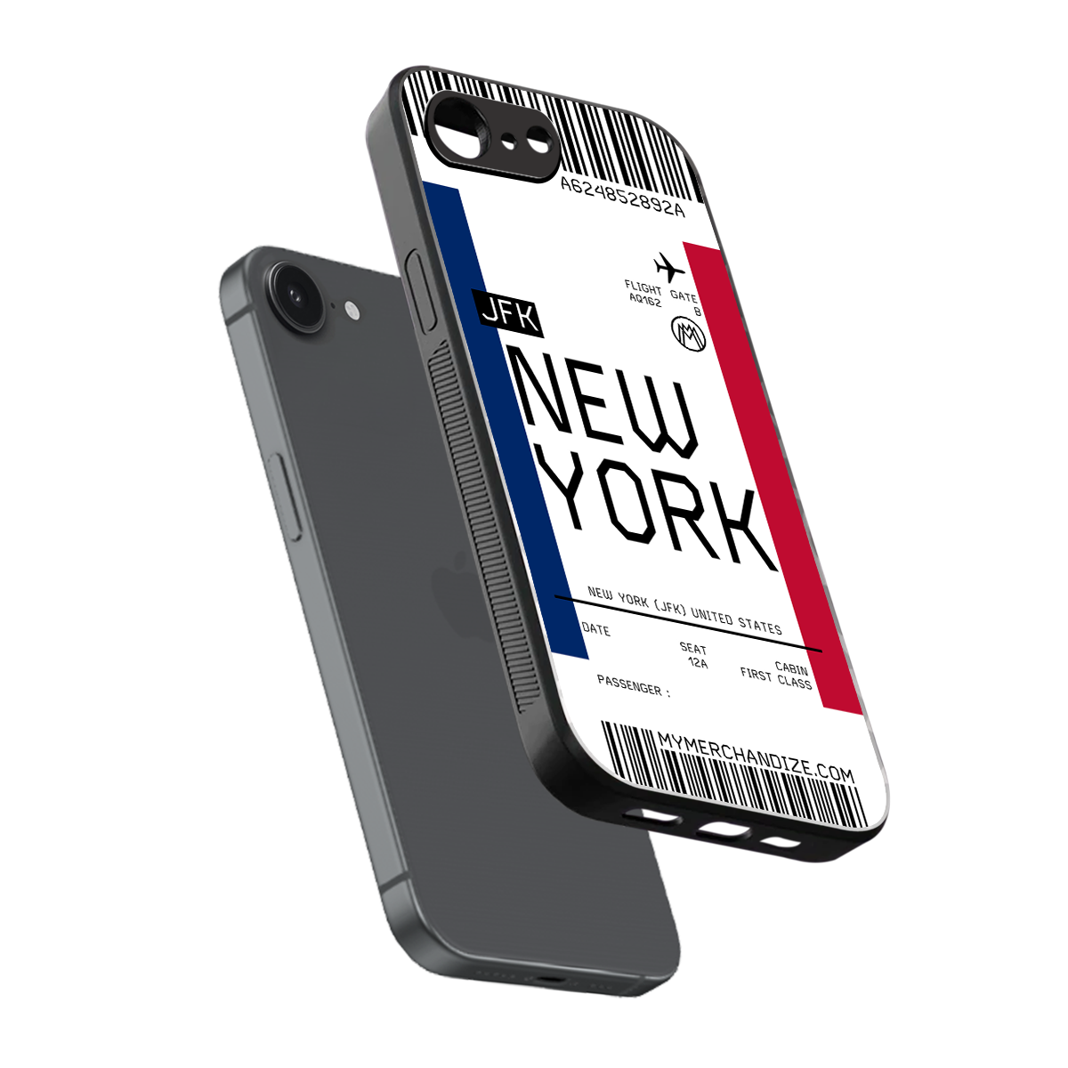 new york boarding pass back phone cover | glass case for iphone 16e