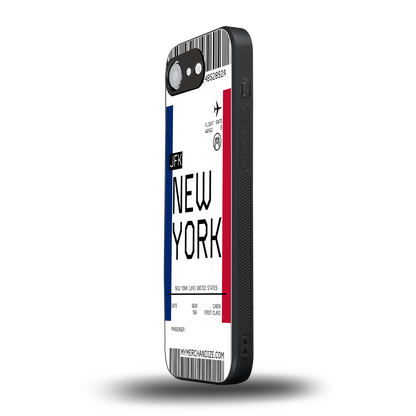 new york boarding pass back phone cover | glass case for iphone 16e