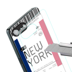 new york boarding pass back phone cover | glass case for iphone 16e