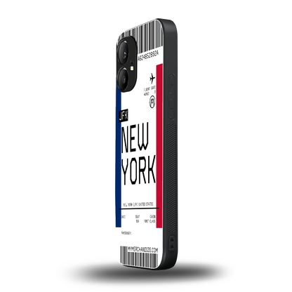 new york boarding pass back phone cover | glass case for nothing phone 1
