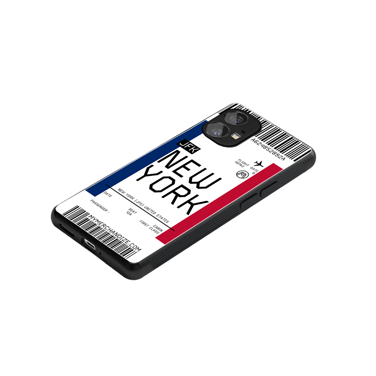 new york boarding pass back phone cover | glass case for nothing phone 1