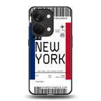 new york boarding pass back phone cover | glass case for oneplus nord 3