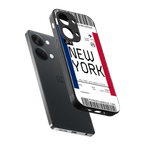new york boarding pass back phone cover | glass case for oneplus nord 3