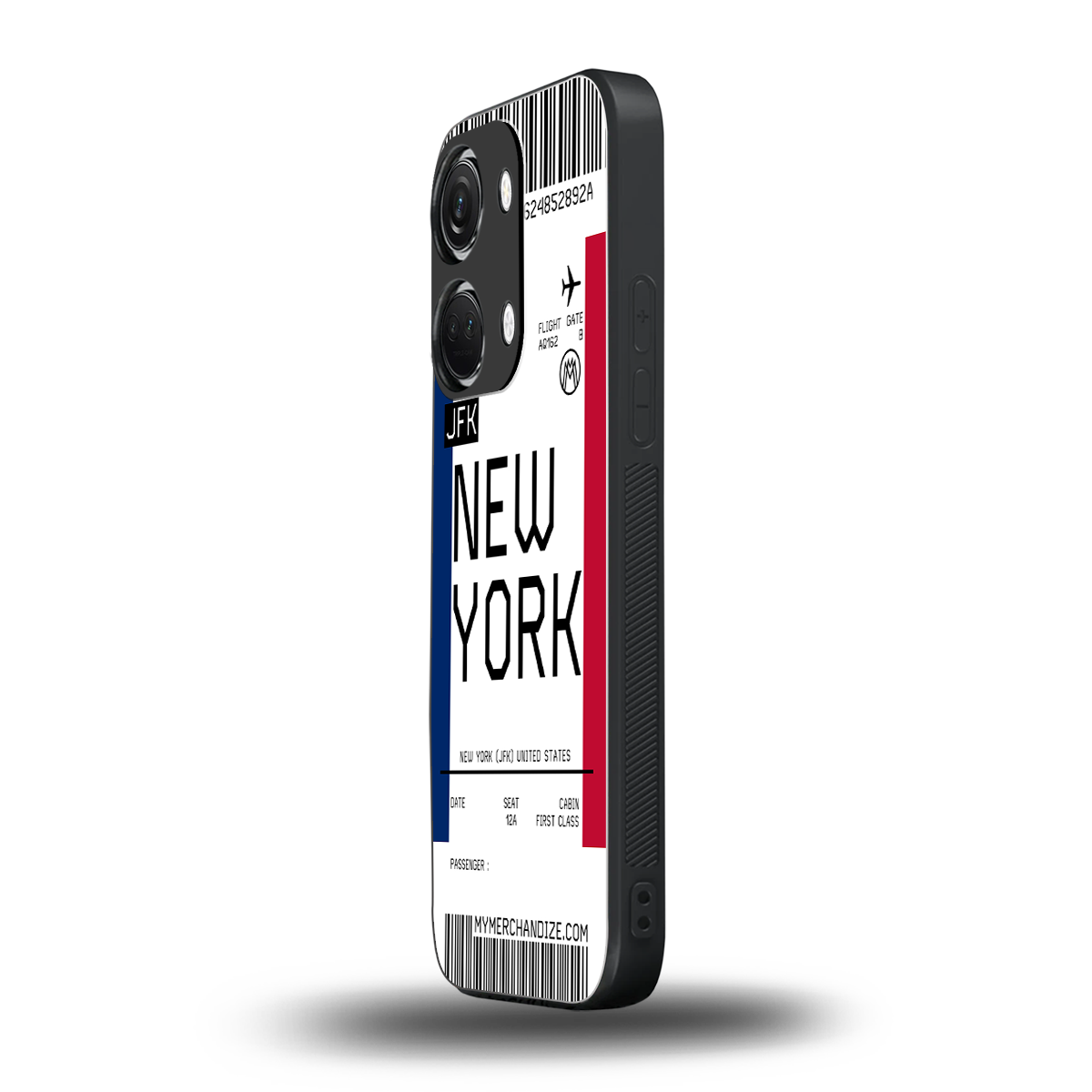 new york boarding pass back phone cover | glass case for oneplus nord 3