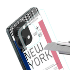 new york boarding pass back phone cover | glass case for oneplus nord 3