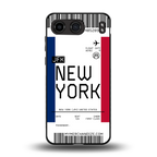 new york boarding pass back phone cover | glass case for oneplus nord 4