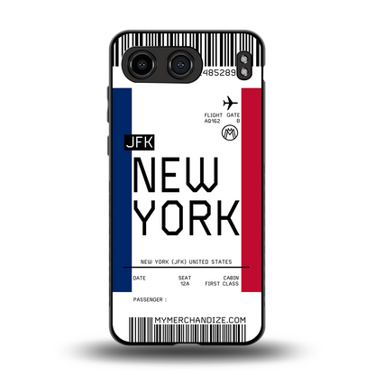 new york boarding pass back phone cover | glass case for oneplus nord 4