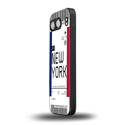 new york boarding pass back phone cover | glass case for oneplus nord 4