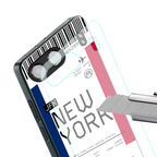 new york boarding pass back phone cover | glass case for oneplus nord 4