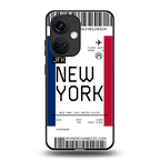 new york boarding pass back phone cover | glass case for oneplus nord ce 3