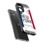 new york boarding pass back phone cover | glass case for oneplus nord ce 3