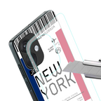 new york boarding pass back phone cover | glass case for oneplus nord ce 3