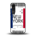 new york boarding pass back phone cover | glass case for oneplus nord ce 4 lite