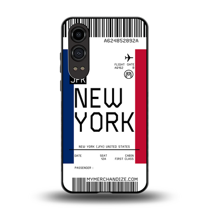 new york boarding pass back phone cover | glass case for oneplus nord ce 4 lite