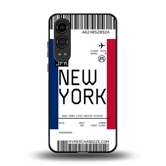 new york boarding pass back phone cover | glass case for oneplus nord ce 4 lite